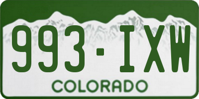 CO license plate 993IXW