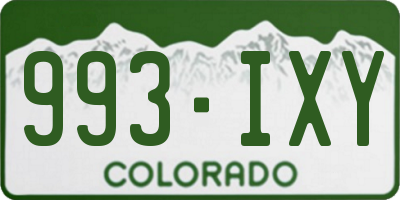 CO license plate 993IXY