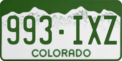 CO license plate 993IXZ