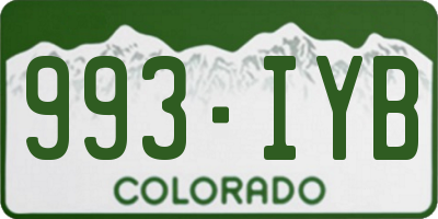 CO license plate 993IYB