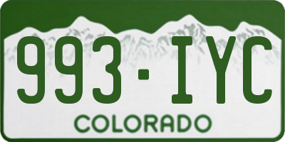 CO license plate 993IYC
