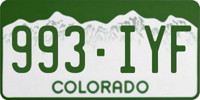 CO license plate 993IYF