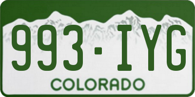 CO license plate 993IYG