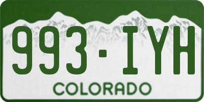 CO license plate 993IYH