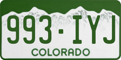 CO license plate 993IYJ