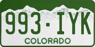 CO license plate 993IYK