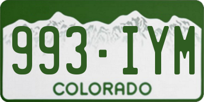 CO license plate 993IYM