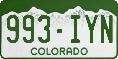 CO license plate 993IYN