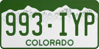 CO license plate 993IYP
