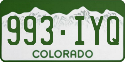 CO license plate 993IYQ