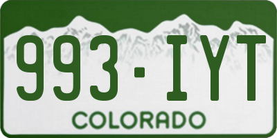 CO license plate 993IYT