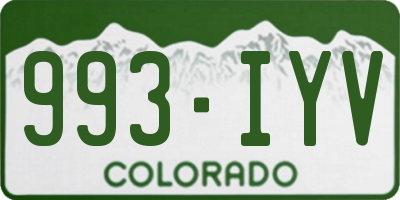 CO license plate 993IYV