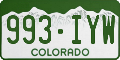 CO license plate 993IYW