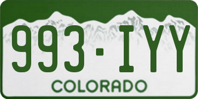 CO license plate 993IYY