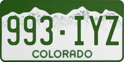 CO license plate 993IYZ