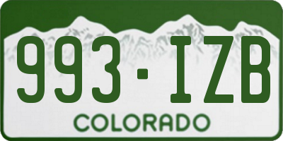 CO license plate 993IZB