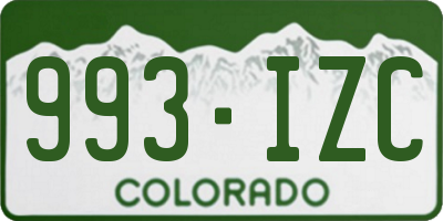 CO license plate 993IZC