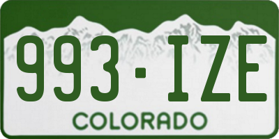 CO license plate 993IZE