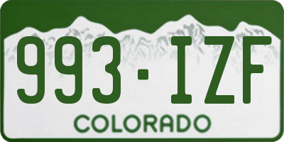 CO license plate 993IZF