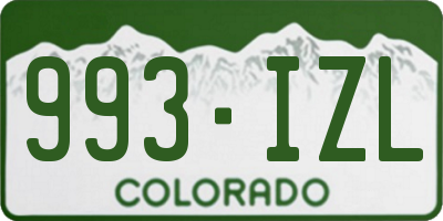 CO license plate 993IZL