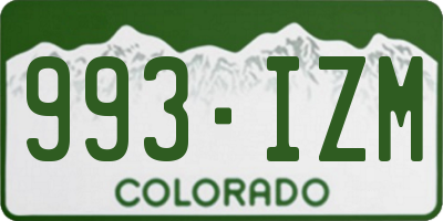 CO license plate 993IZM
