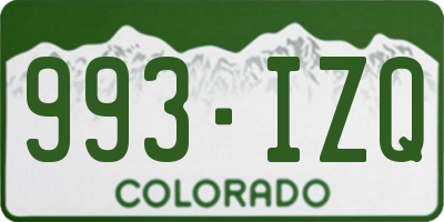 CO license plate 993IZQ
