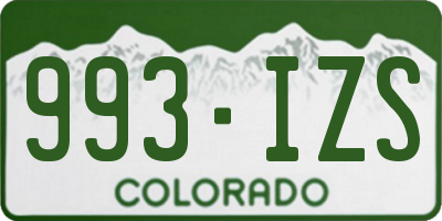 CO license plate 993IZS