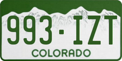 CO license plate 993IZT
