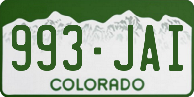 CO license plate 993JAI