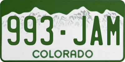 CO license plate 993JAM