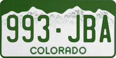 CO license plate 993JBA