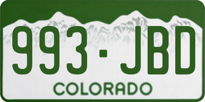 CO license plate 993JBD