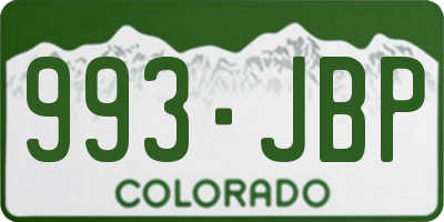 CO license plate 993JBP
