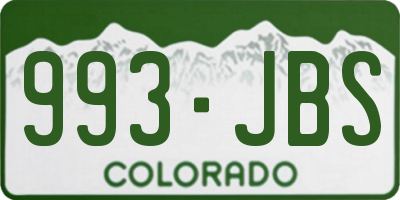 CO license plate 993JBS