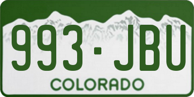 CO license plate 993JBU