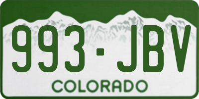 CO license plate 993JBV