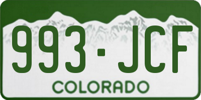 CO license plate 993JCF