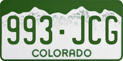 CO license plate 993JCG