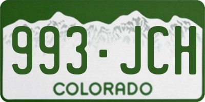 CO license plate 993JCH