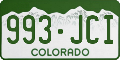 CO license plate 993JCI