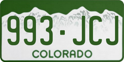 CO license plate 993JCJ