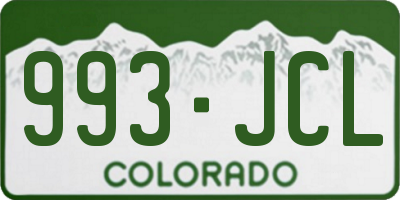 CO license plate 993JCL