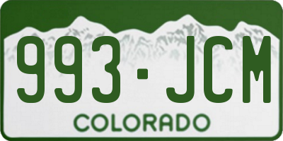 CO license plate 993JCM