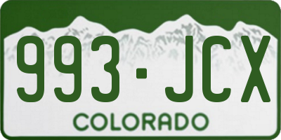 CO license plate 993JCX