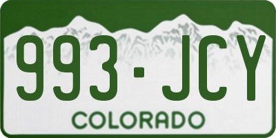 CO license plate 993JCY