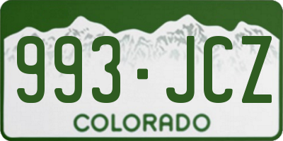 CO license plate 993JCZ