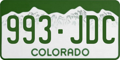 CO license plate 993JDC