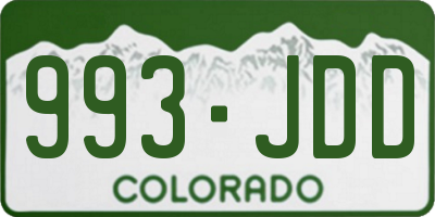 CO license plate 993JDD