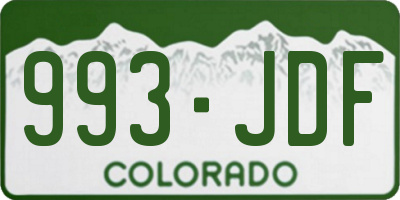 CO license plate 993JDF