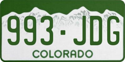 CO license plate 993JDG